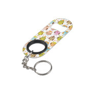 patroon met vogels sleutelhanger flessenopener (Achterkant Gekanteld)