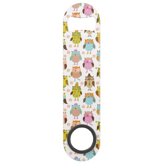 patroon met vogels speed flessenopener (Voorkant)