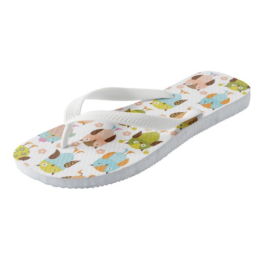 patroon met vogels teenslippers (Schuin)