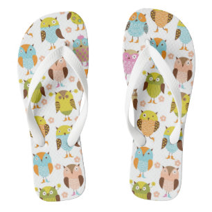 patroon met vogels teenslippers