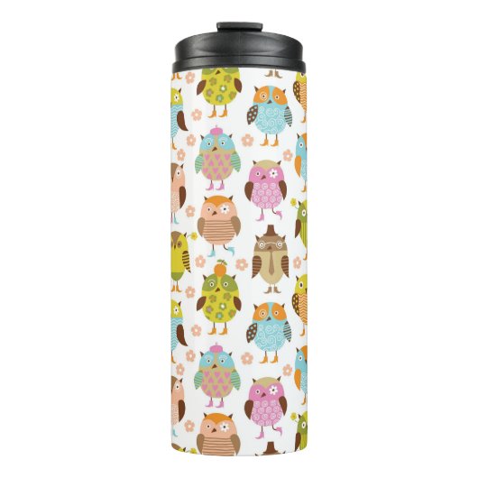 patroon met vogels thermosbeker (Voorkant)