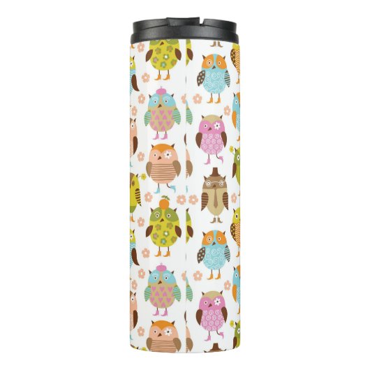 patroon met vogels thermosbeker (Achterkant)