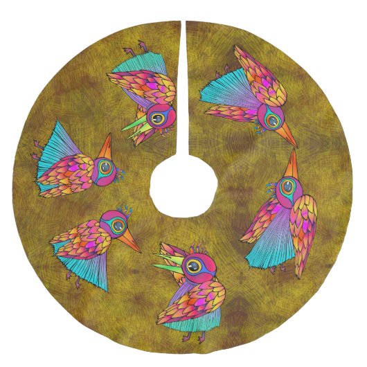 Patroon met vogelwezens kerstboom rok (Voorkant)