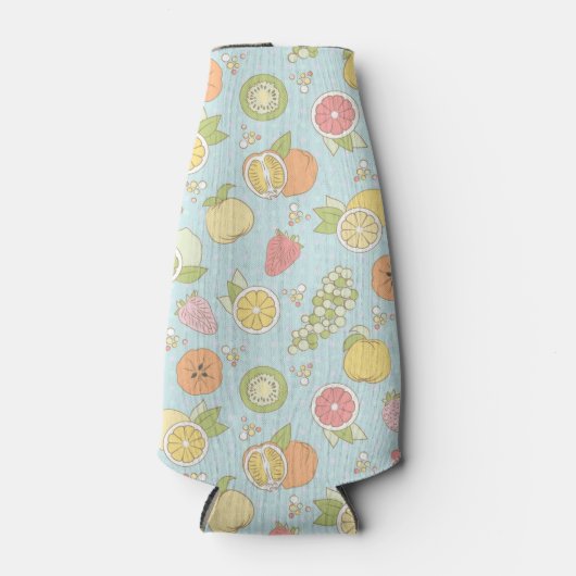 Patroon met vruchten en bessen flesjeskoeler (Voorkant)