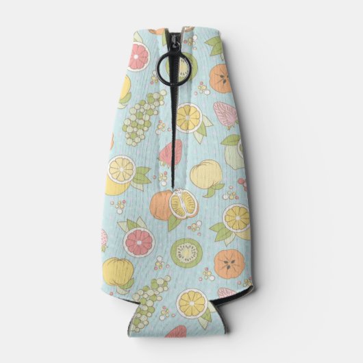 Patroon met vruchten en bessen flesjeskoeler (Achterkant)