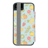 Patroon met vruchten en bessen incipio iPhone portemonnee hoesje (Agenda Achterkant)