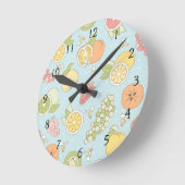 Patroon met vruchten en bessen ronde klok (Hoek)