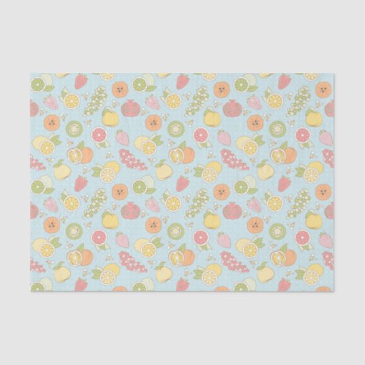 Patroon met vruchten en bessen tissuepapier (Voorkant)