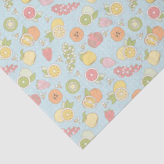 Patroon met vruchten en bessen tissuepapier (Detail)