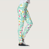 Patroon met waterverf lijnen en bloemen leggings (Rechts)