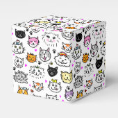 Patroon met wielkatten bedankdoosjes (Voorkant Zijde)