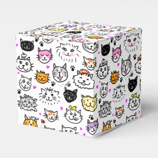 Patroon met wielkatten bedankdoosjes (Voorkant Zijde)