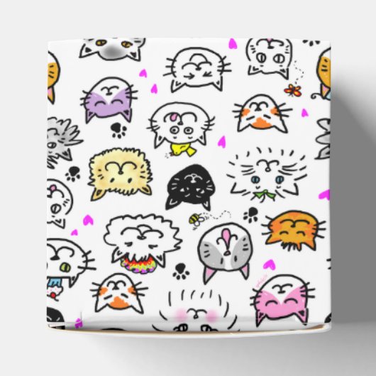 Patroon met wielkatten bedankdoosjes (Bovenkant)