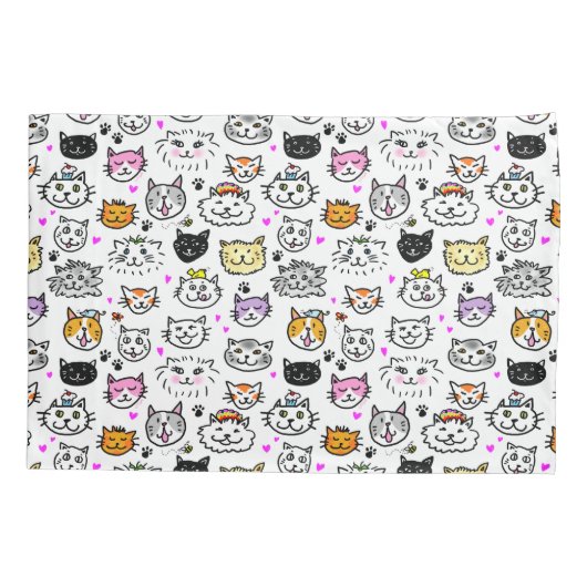 Patroon met wielkatten kussensloop (Achterkant)