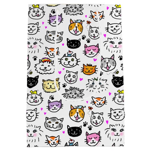 Patroon met wielkatten medium cadeauzakje (Achterkant)