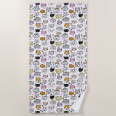 Patroon met wielkatten strandlaken (Voorkant)