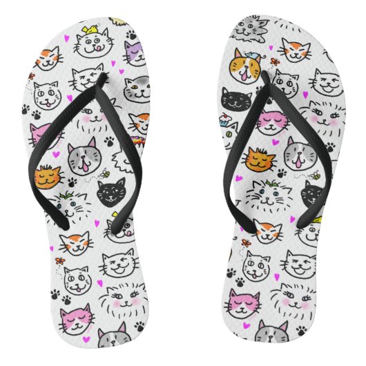 Patroon met wielkatten teenslippers (Voetbed)