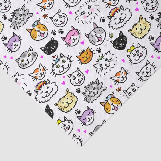 Patroon met wielkatten tissuepapier (Detail)