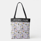 Patroon met wielkatten tote bag (Achterkant)