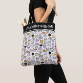 Patroon met wielkatten tote bag (Dichtbij)