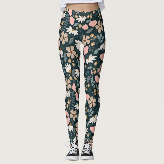 Patroon met wilde bloemen leggings (Voorkant)