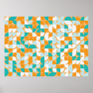 Patroon met willekeurige gekleurde driehoeken Gene Poster