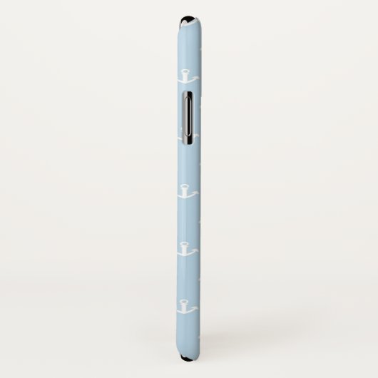 Patroon met witte ankers op blauw Case-Mate iPhone case (Achterkant / rechts)