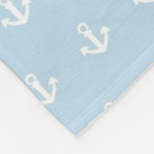 Patroon met witte ankers op blauw fleece deken (Hoek)
