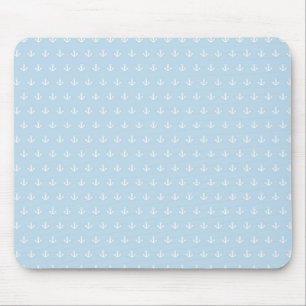 Patroon met witte ankers op blauw muismat