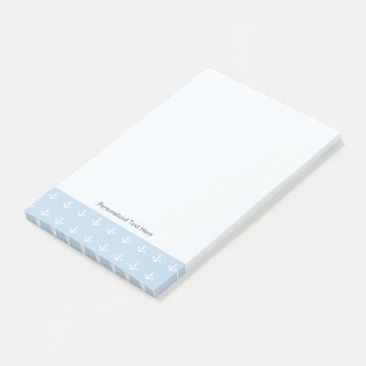 Patroon met witte ankers op blauw post-it® notes (Schuin)