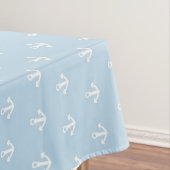 Patroon met witte ankers op blauw tafelkleed (Voorbeeld)