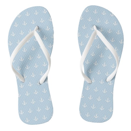 Patroon met witte ankers op blauw teenslippers (Voetbed)