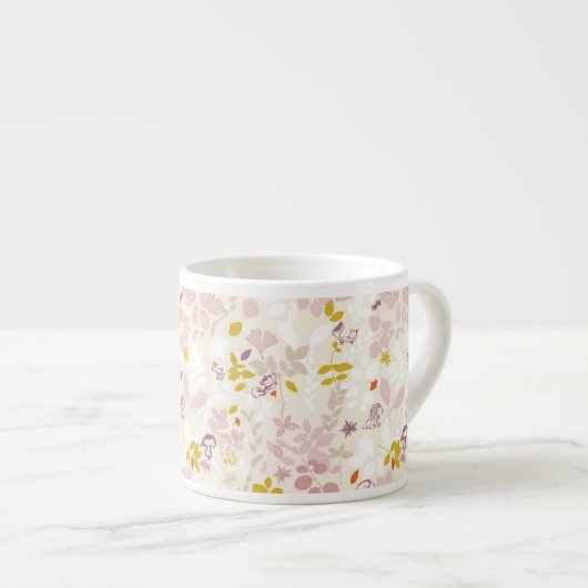 patroon met witte dieren espresso kop (Voorkant rechts)