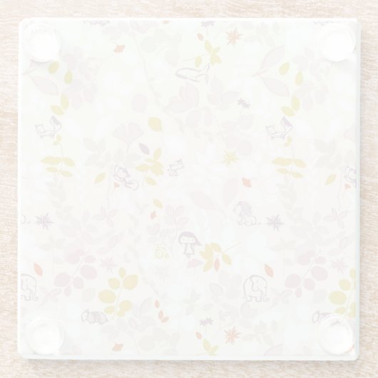 patroon met witte dieren glazen onderzetter (Achterkant)