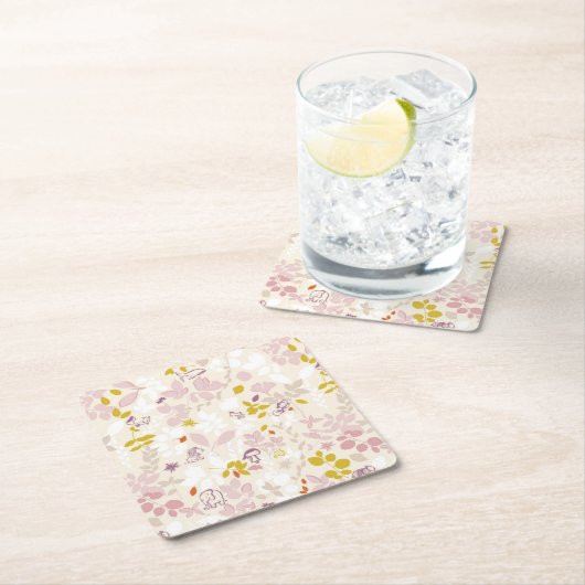 patroon met witte dieren kartonnen onderzetters (Insitu)