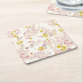 patroon met witte dieren kartonnen onderzetters (Schuin)