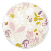 patroon met witte dieren keramische knop (Voorkant)