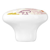 patroon met witte dieren keramische knop (Zijkant)