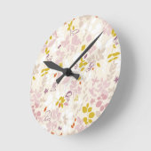 patroon met witte dieren ronde klok (Hoek)