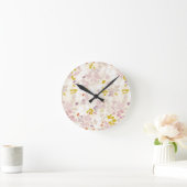 patroon met witte dieren ronde klok (Huis)