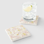 patroon met witte dieren stenen onderzetter (Zijkant)