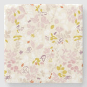 patroon met witte dieren stenen onderzetter (Voorkant)