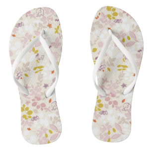 patroon met witte dieren teenslippers