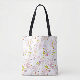 patroon met witte dieren tote bag