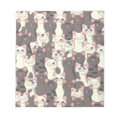 Patroon met witte en grijze katten notitieblok (Voorkant)