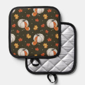 Patroon met witte pompoenen pannenlap (Voorkant / Achterkant)