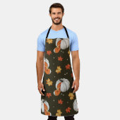 Patroon met witte pompoenen schort (Gedragen)