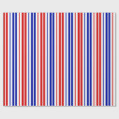 Patroon met witte rode blauwe strepen cadeaupapier (Vlak)