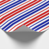 Patroon met witte rode blauwe strepen cadeaupapier (Hoek)