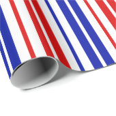 Patroon met witte rode blauwe strepen cadeaupapier (Rol Hoek)